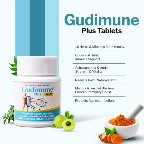 GUDIMUNE PLUS Tablets ( Herbal Immunity Booster 60 tab )