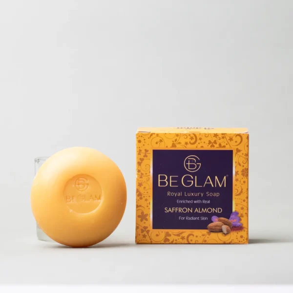 BE GLAM Saffron Almond Luxury Soap 100 gm - Image 3